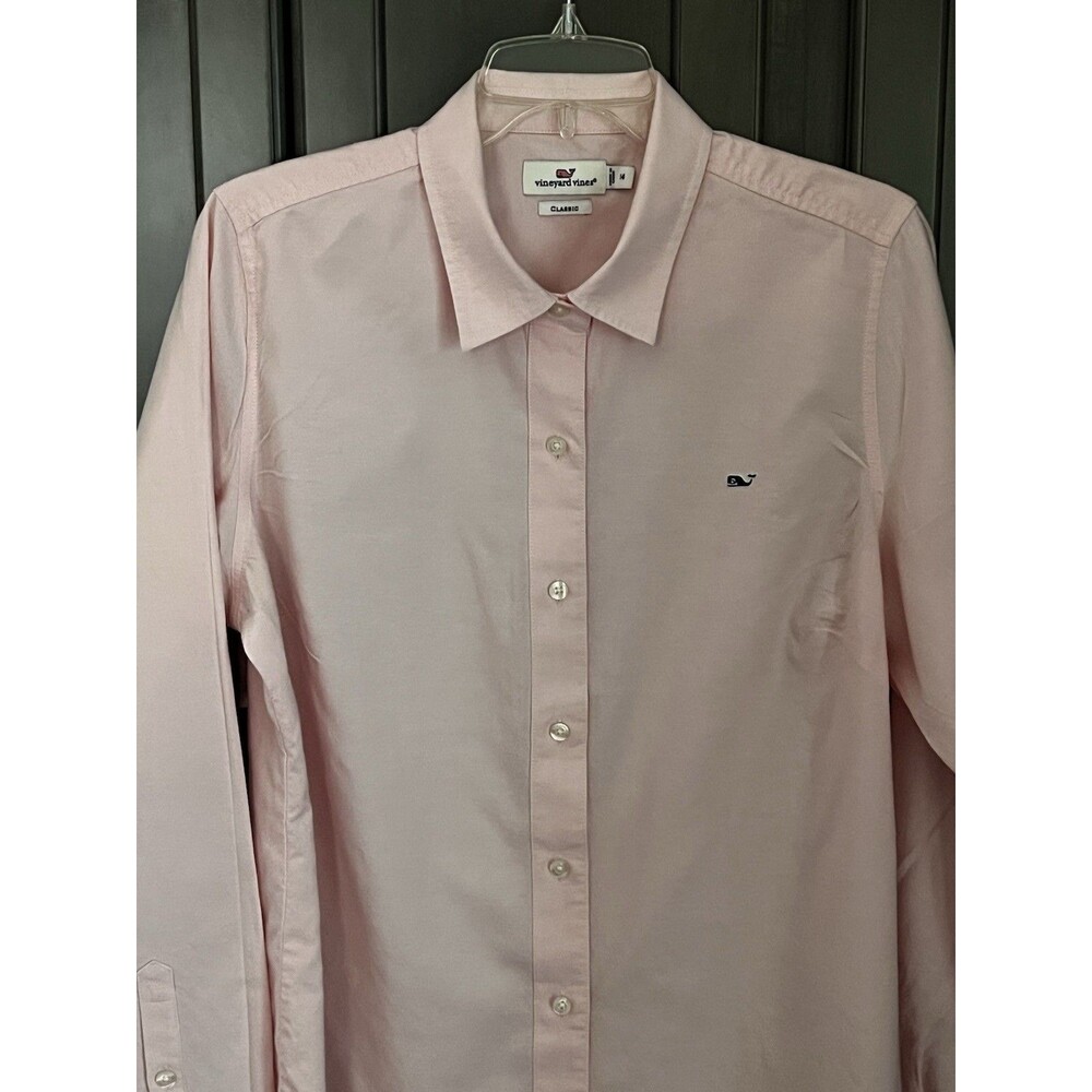 Vineyard Vines Women’s 14 Pink Cotton Long Sleeve Classic Oxford Shirt - Picture 2 of 11